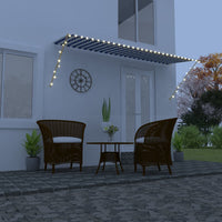 Thumbnail for Einziehbare Markise mit LED 400×150 cm Blau und Weiß