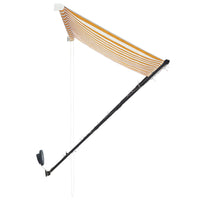 Thumbnail for Einziehbare Markise mit LED 200×150 cm Gelb und Weiß