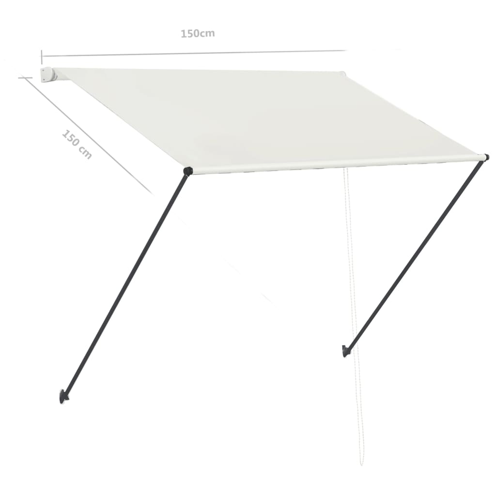 Einziehbare Markise mit LED 150×150 cm Creme