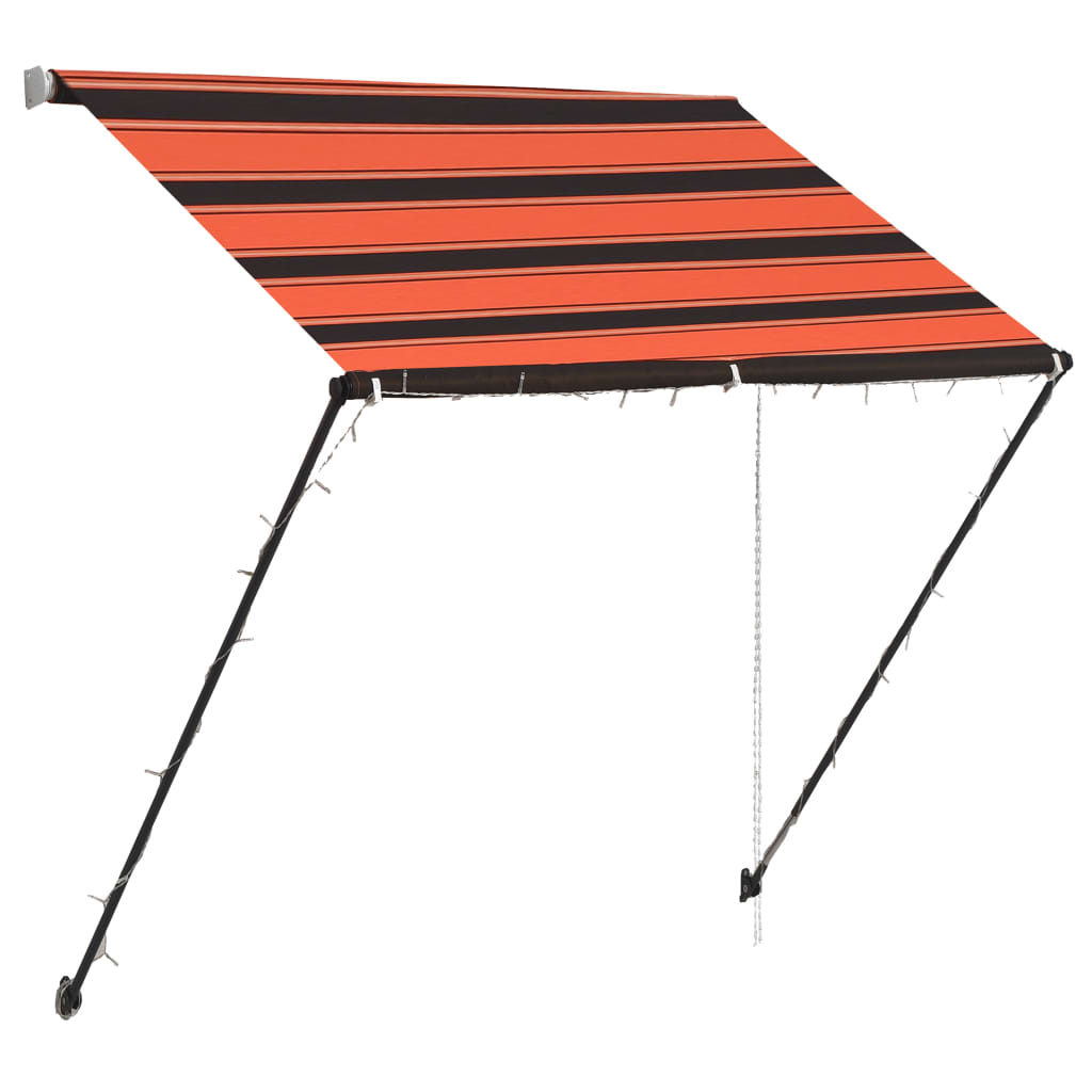 Einziehbare Markise mit LED 150×150 cm Orange und Braun