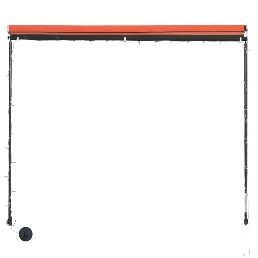 Einziehbare Markise mit LED 150×150 cm Orange und Braun