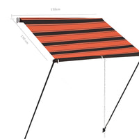 Thumbnail for Einziehbare Markise mit LED 150×150 cm Orange und Braun