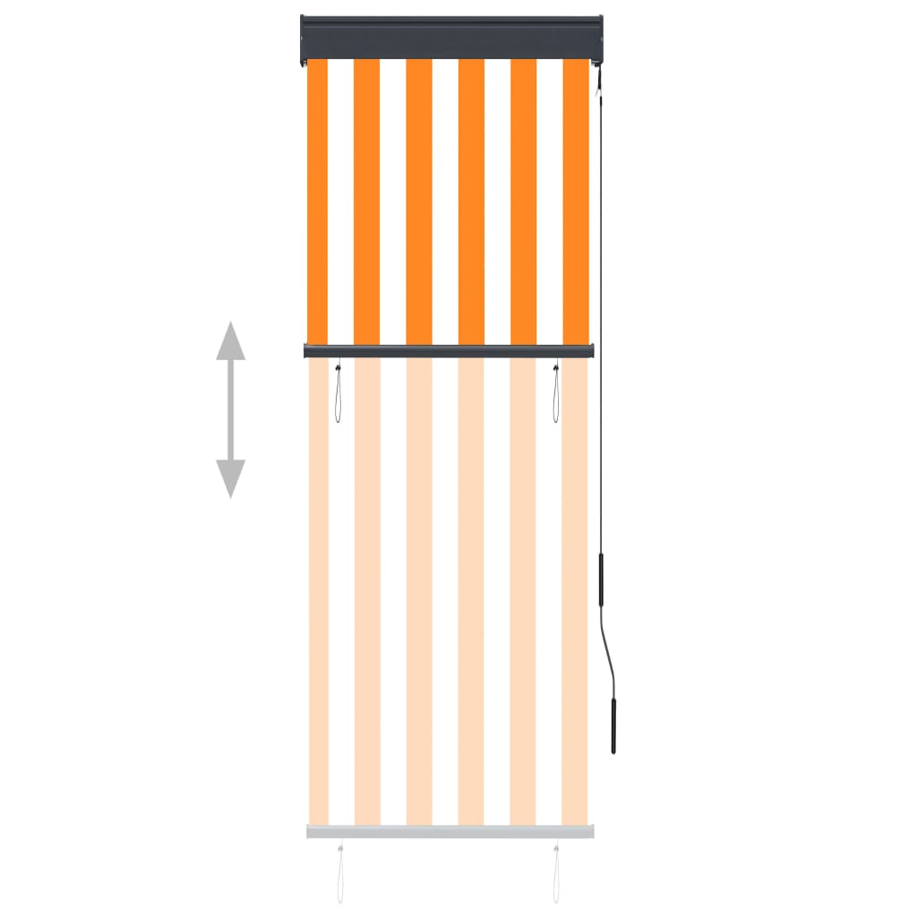 Außenrollo 60 x 250 cm Weiß und Orange