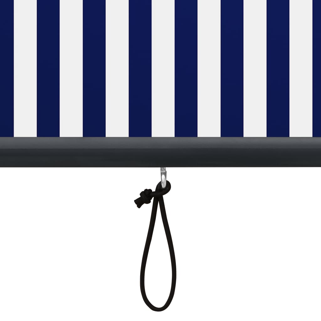 Außenrollo 80 x 250 cm Blau und Weiß