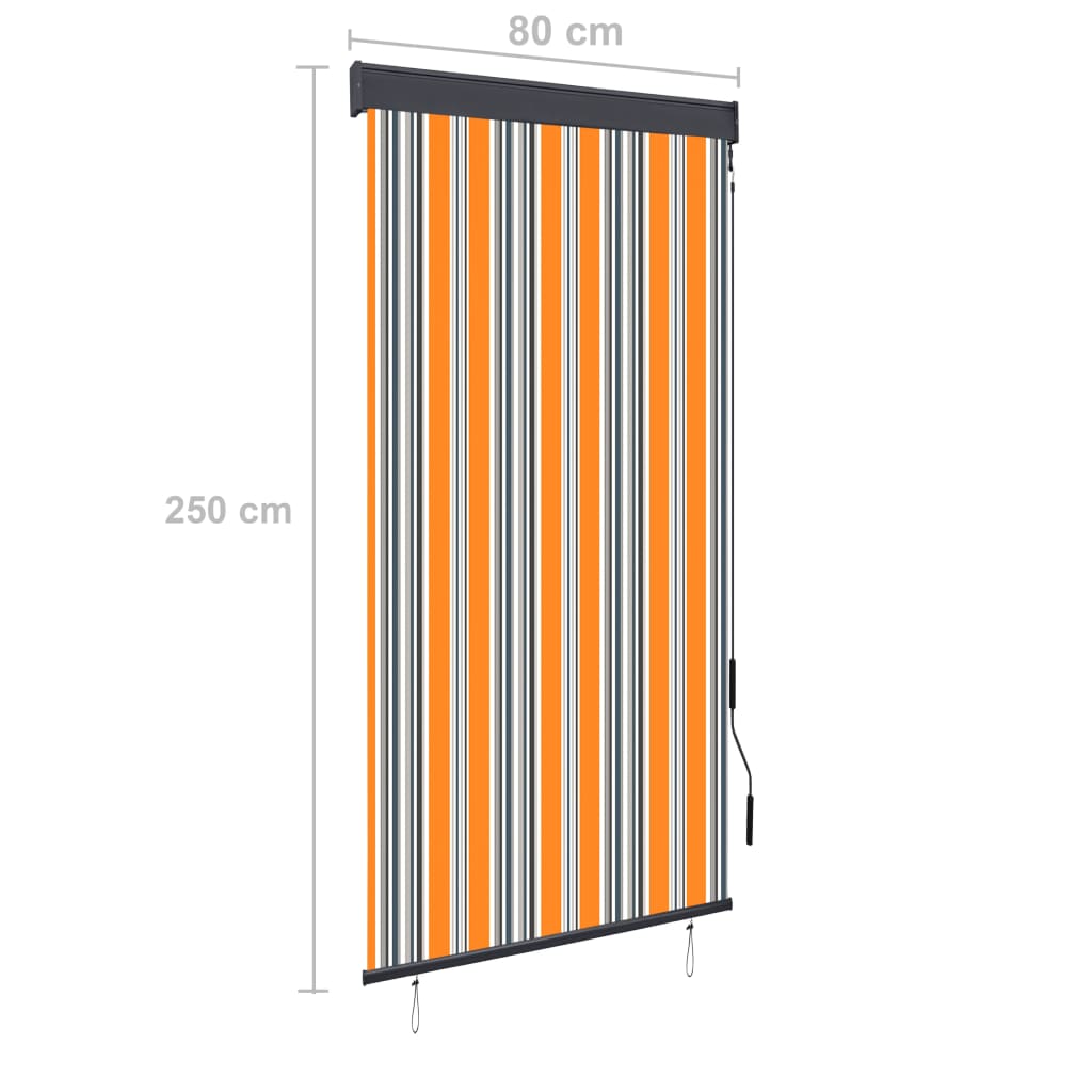Außenrollo 80 x 250 cm Gelb und Blau