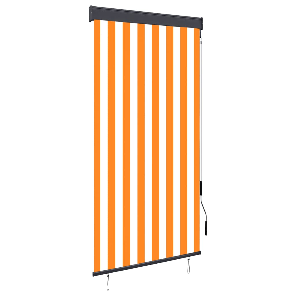 Außenrollo 80 x 250 cm Weiß und Orange