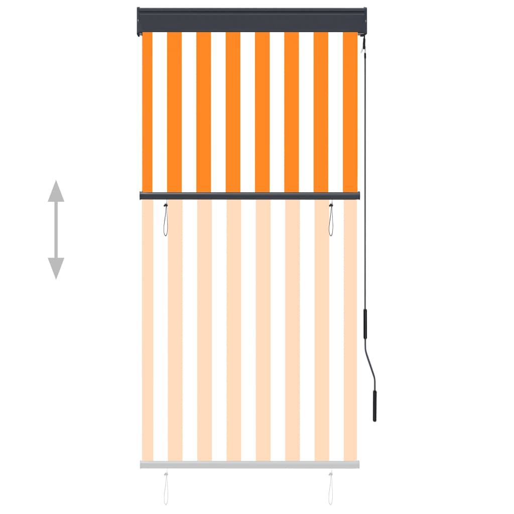 Außenrollo 80 x 250 cm Weiß und Orange