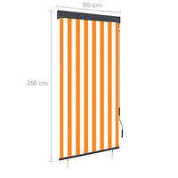 Thumbnail for Außenrollo 80 x 250 cm Weiß und Orange