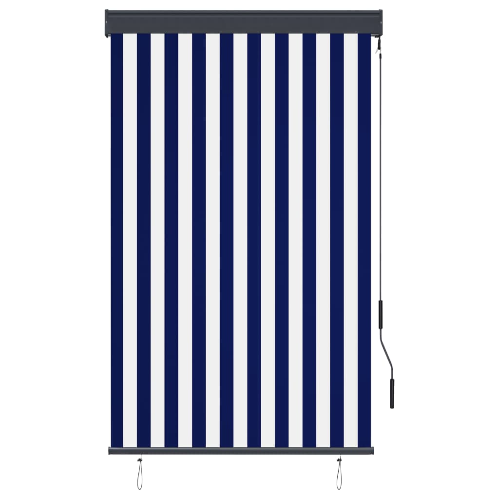 Außenrollo 100 x 250 cm Blau und Weiß