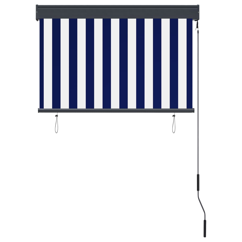 Außenrollo 100 x 250 cm Blau und Weiß