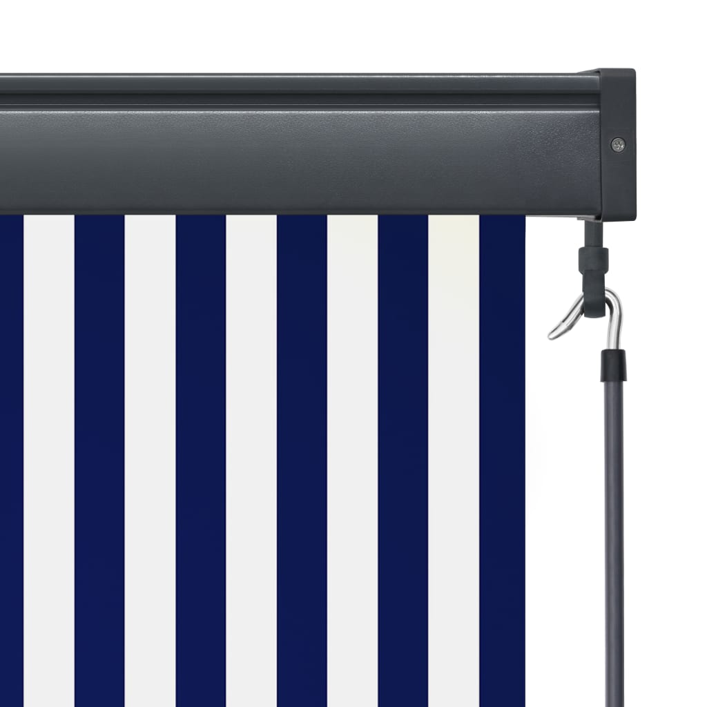 Außenrollo 100 x 250 cm Blau und Weiß