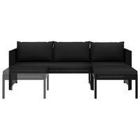Thumbnail for 3-tlg. Garten-Lounge-Set mit Auflagen Poly Rattan Schwarz