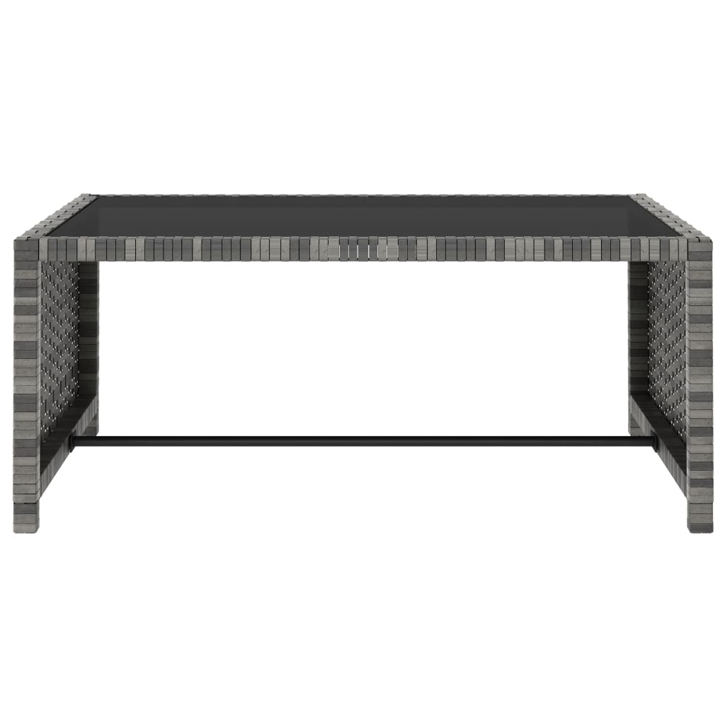 Sonnenliegen 2 Stk. mit Tisch Poly Rattan Grau