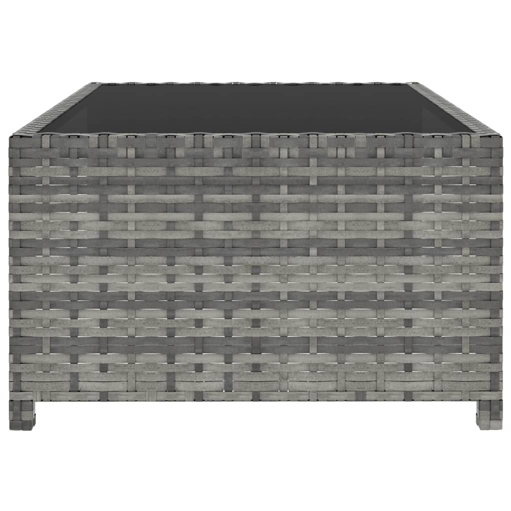 Sonnenliegen 2 Stk. mit Tisch Poly Rattan Grau