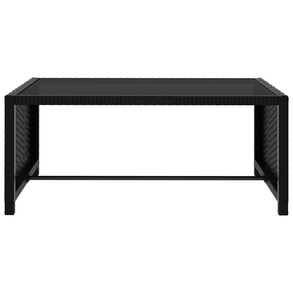 Sonnenliegen 2 Stk. mit Tisch Poly Rattan Schwarz