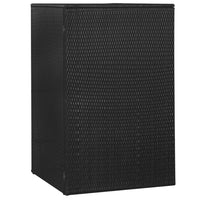 Thumbnail for Mülltonnenbox für 1 Tonne Schwarz 76x78x120 cm Poly Rattan