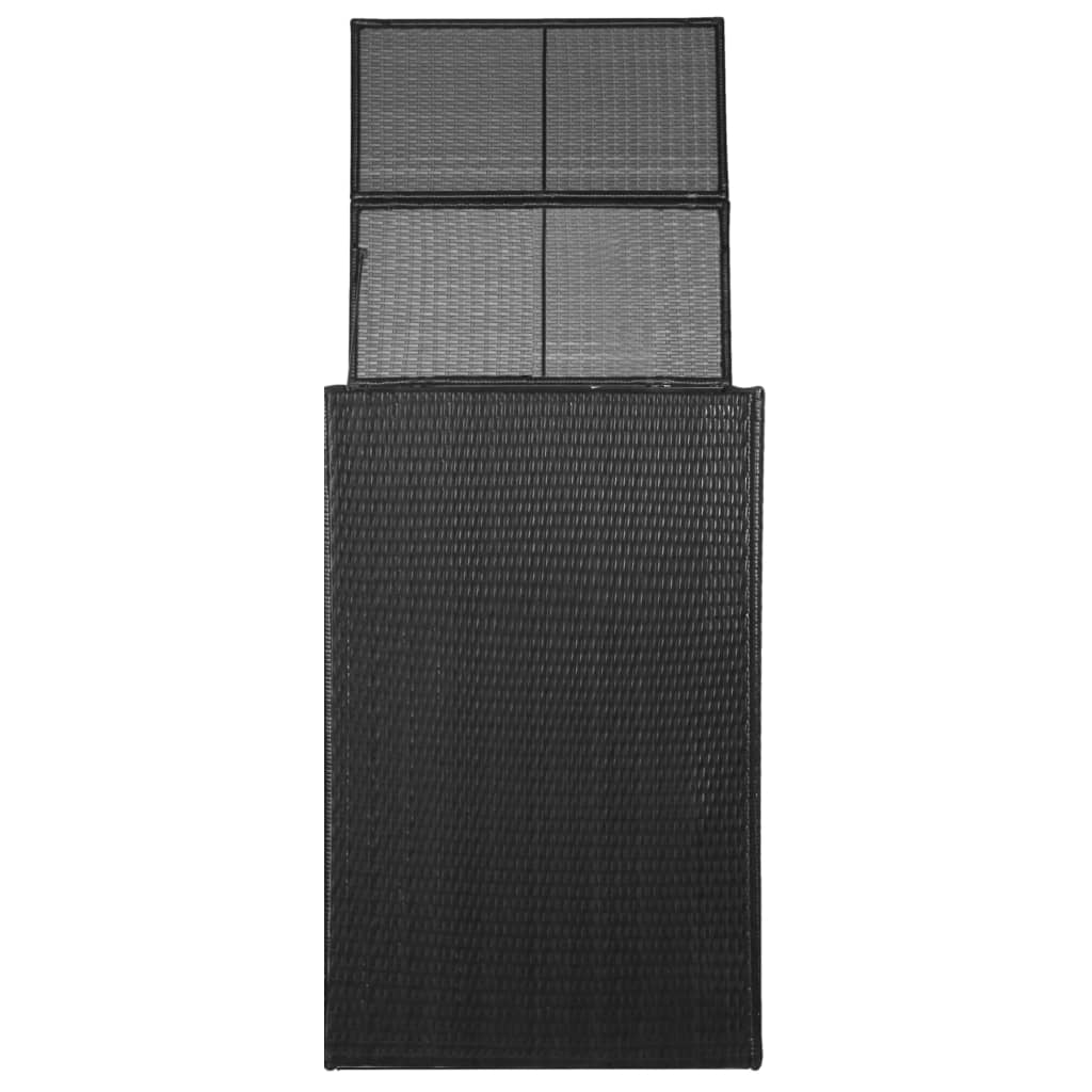 Mülltonnenbox für 1 Tonne Schwarz 76x78x120 cm Poly Rattan