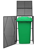 Thumbnail for Mülltonnenbox für 1 Tonne Schwarz 76x78x120 cm Poly Rattan
