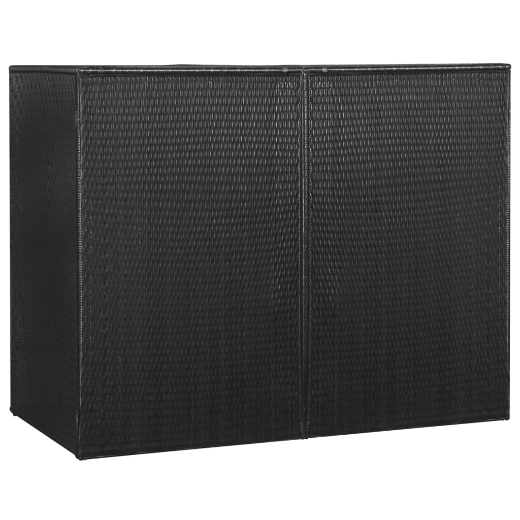 Mülltonnenbox für 2 Tonnen Schwarz 153 x 78 x 120 cm Poly Rattan