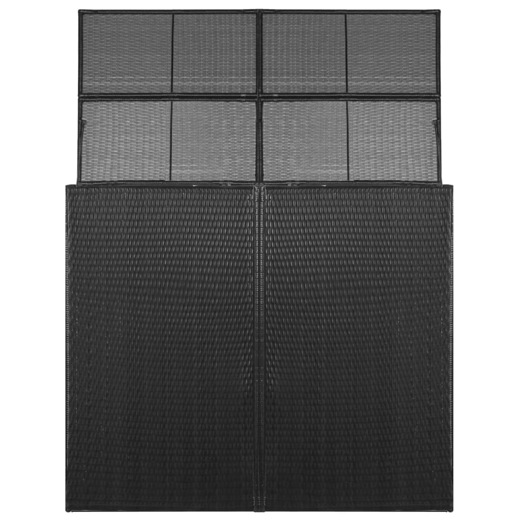 Mülltonnenbox für 2 Tonnen Schwarz 153 x 78 x 120 cm Poly Rattan