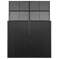 Thumbnail for Mülltonnenbox für 2 Tonnen Schwarz 153 x 78 x 120 cm Poly Rattan
