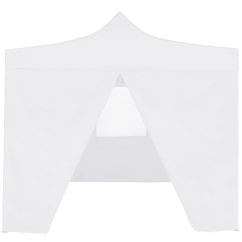 Profi-Partyzelt Faltbar mit 4 Seitenwänden 3×3m Stahl Weiß