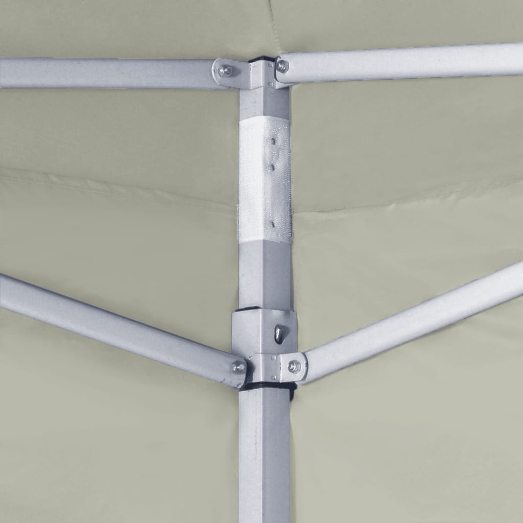 Profi-Partyzelt Faltbar mit 2 Seitenwänden 2×2m Stahl Creme