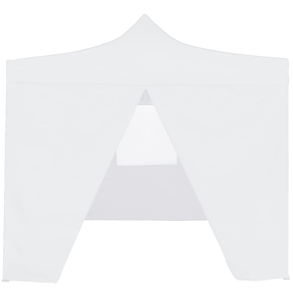 Profi-Partyzelt Faltbar mit 4 Seitenwänden 2×2m Stahl Weiß