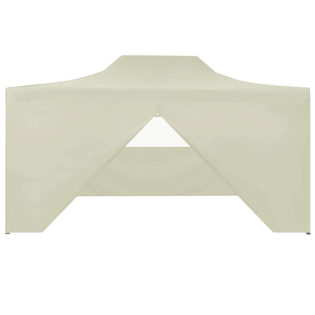 Profi-Partyzelt Faltbar mit 4 Seitenwänden 3×4m Stahl Creme