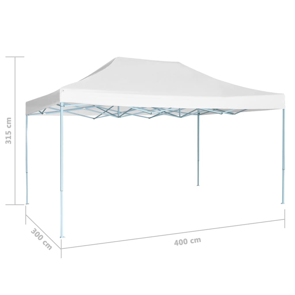 Profi-Partyzelt Faltbar 3 x 4 m Stahl Weiß