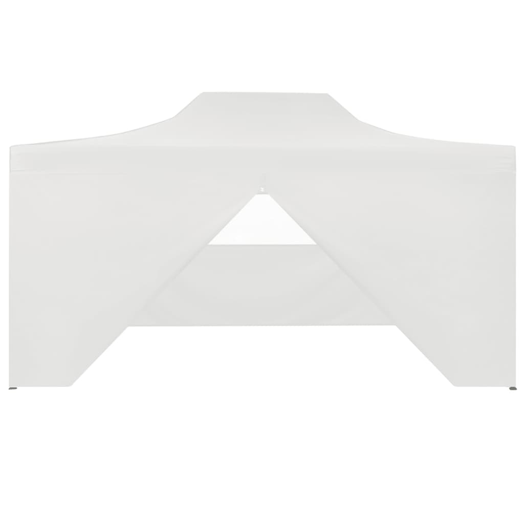 Profi-Partyzelt Faltbar mit 4 Seitenwänden 3×4m Stahl Weiß