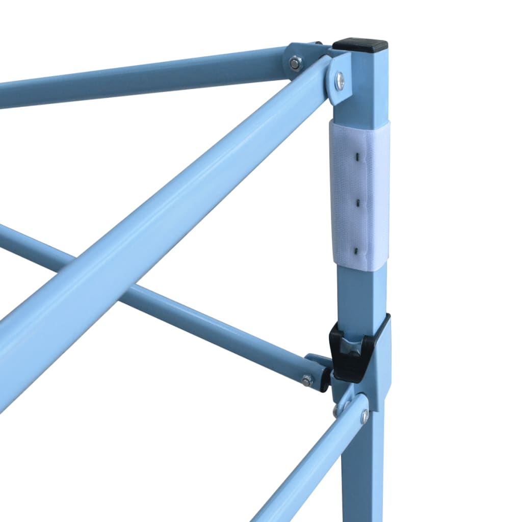 Faltpavillon mit 2 Seitenwänden 5x5 m Blau
