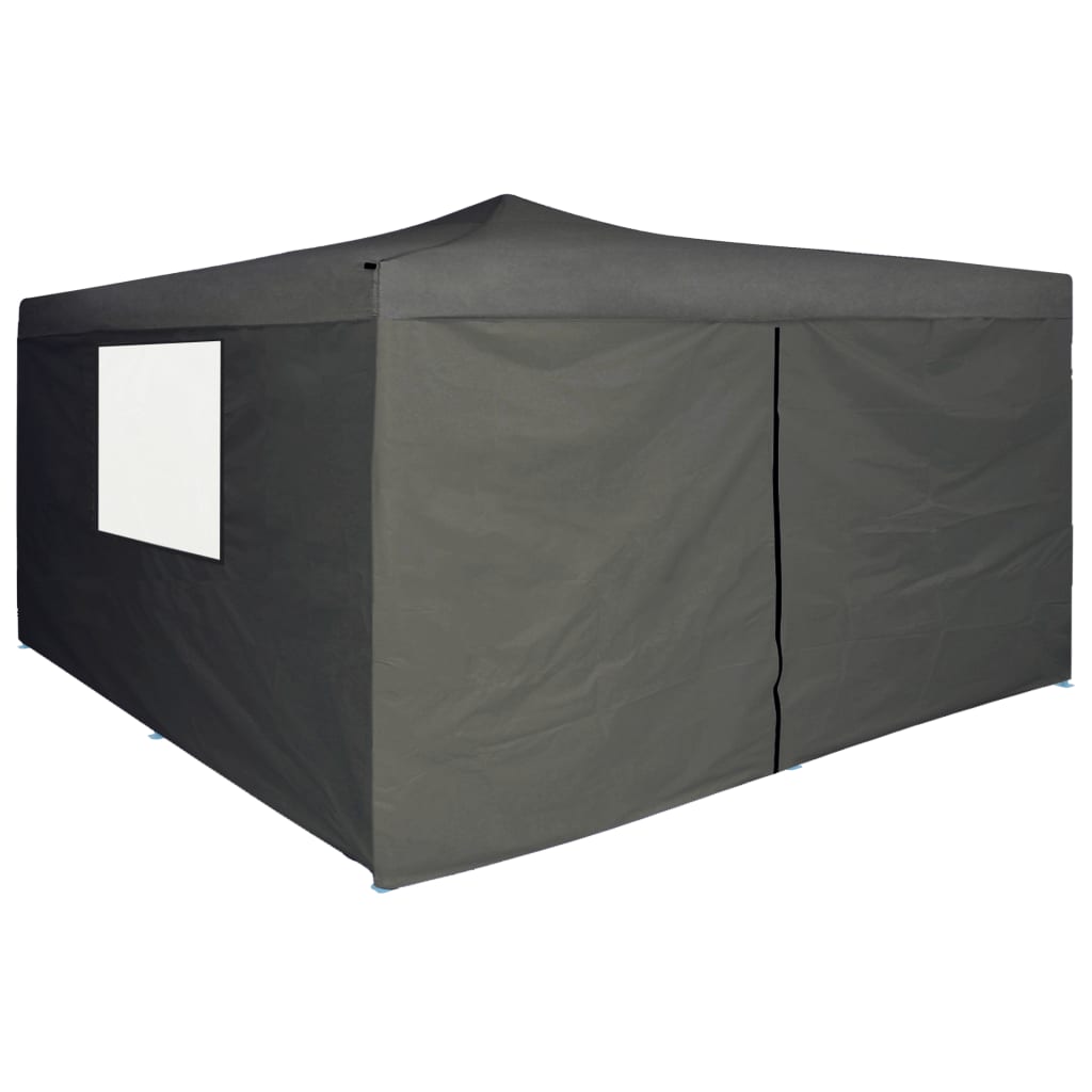Faltpavillon mit 4 Seitenwänden 5x5 m Anthrazit