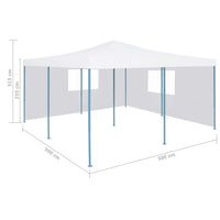Thumbnail for Faltpavillon mit 2 Seitenwänden 5x5 m Weiß