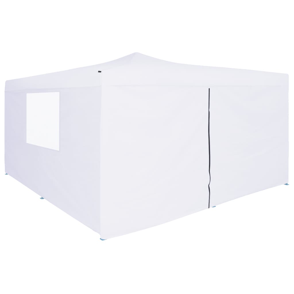 Faltpavillon mit 4 Seitenwänden 5x5 m Weiß