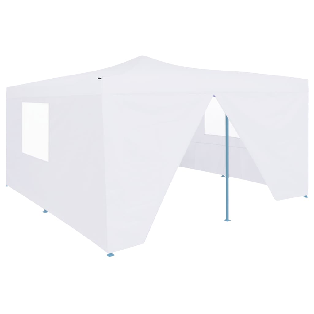 Faltpavillon mit 4 Seitenwänden 5x5 m Weiß