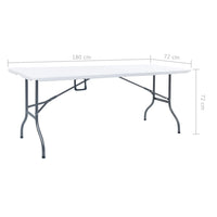 Thumbnail for Gartentisch Klappbar Weiß 180x72x72 cm HDPE