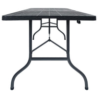 Thumbnail for Gartentisch Klappbar Schwarz 180×75×72 cm HDPE Rattan-Optik