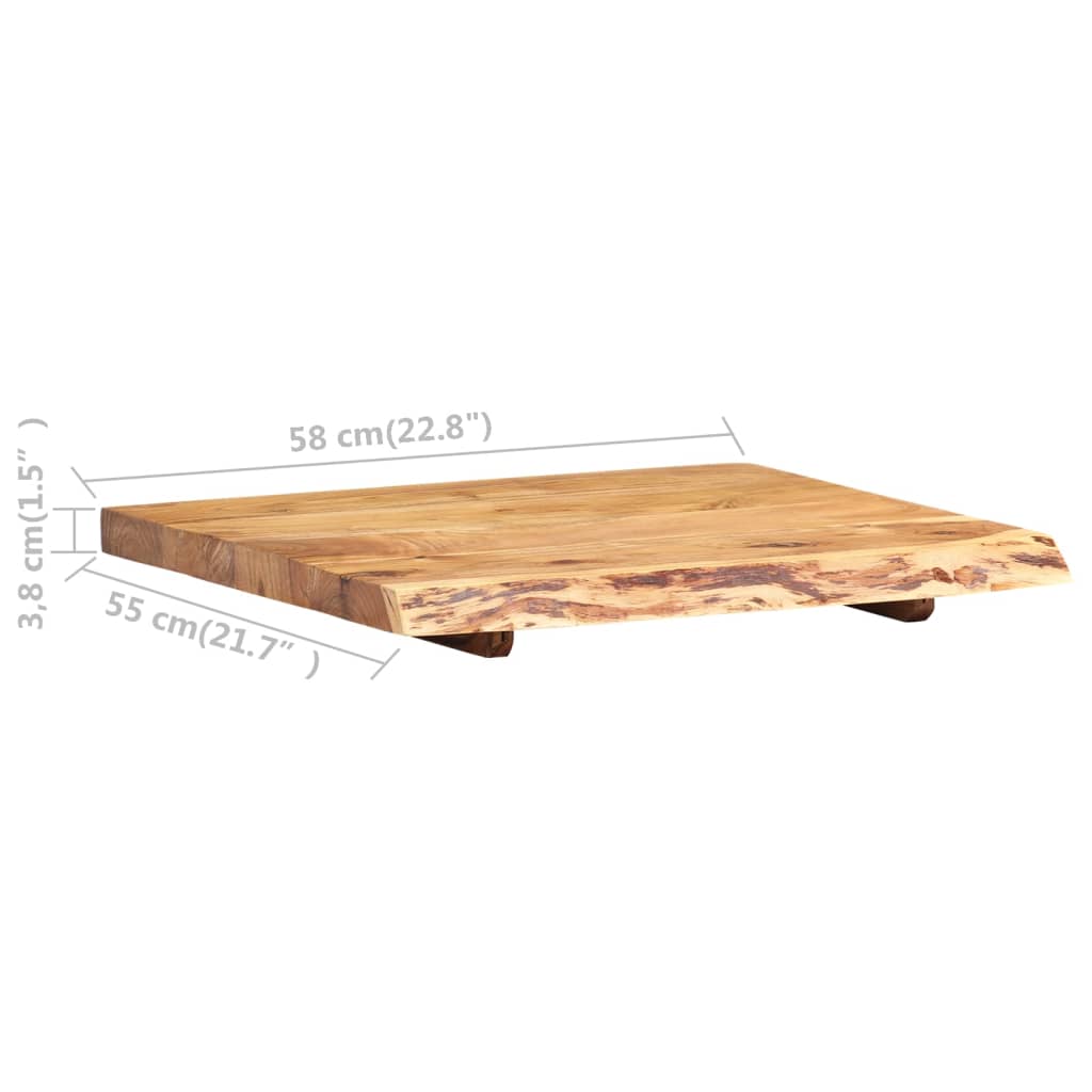 Badezimmer-Waschtischplatte Massivholz Akazie 58x55x3,8 cm