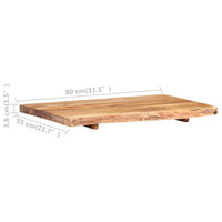 Thumbnail for Badezimmer-Waschtischplatte Massivholz Akazie 80 x 55 x 3,8 cm