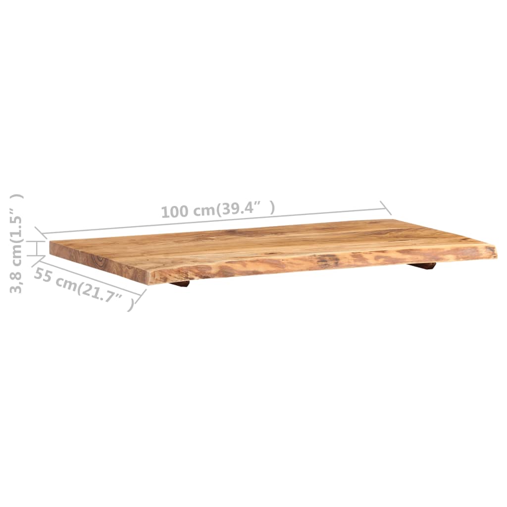 Badezimmer-Waschtischplatte Massivholz Akazie 100x55x3,8 cm