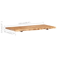 Thumbnail for Badezimmer-Waschtischplatte Massivholz Akazie 118x55x3,8 cm
