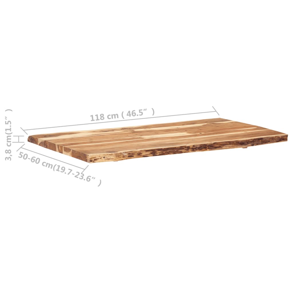 Tischplatte Massivholz Akazie 118x(50-60)x3,8 cm