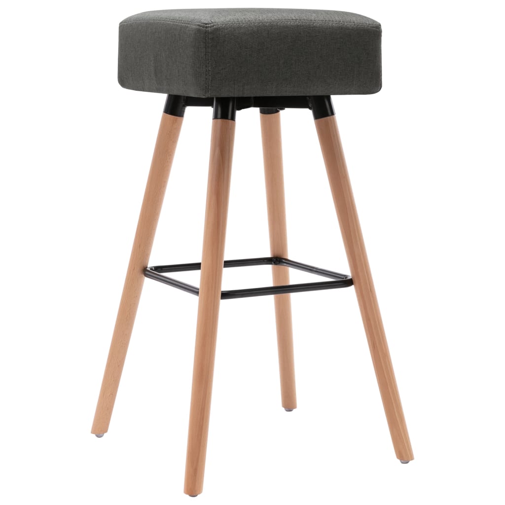 Barhocker 2 Stk. Dunkelgrau Stoff