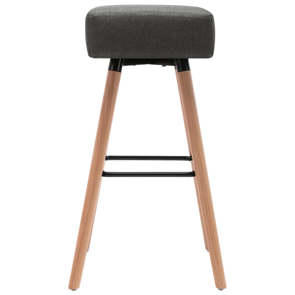 Barhocker 2 Stk. Dunkelgrau Stoff
