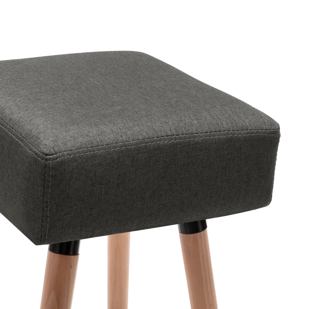 Barhocker 2 Stk. Dunkelgrau Stoff