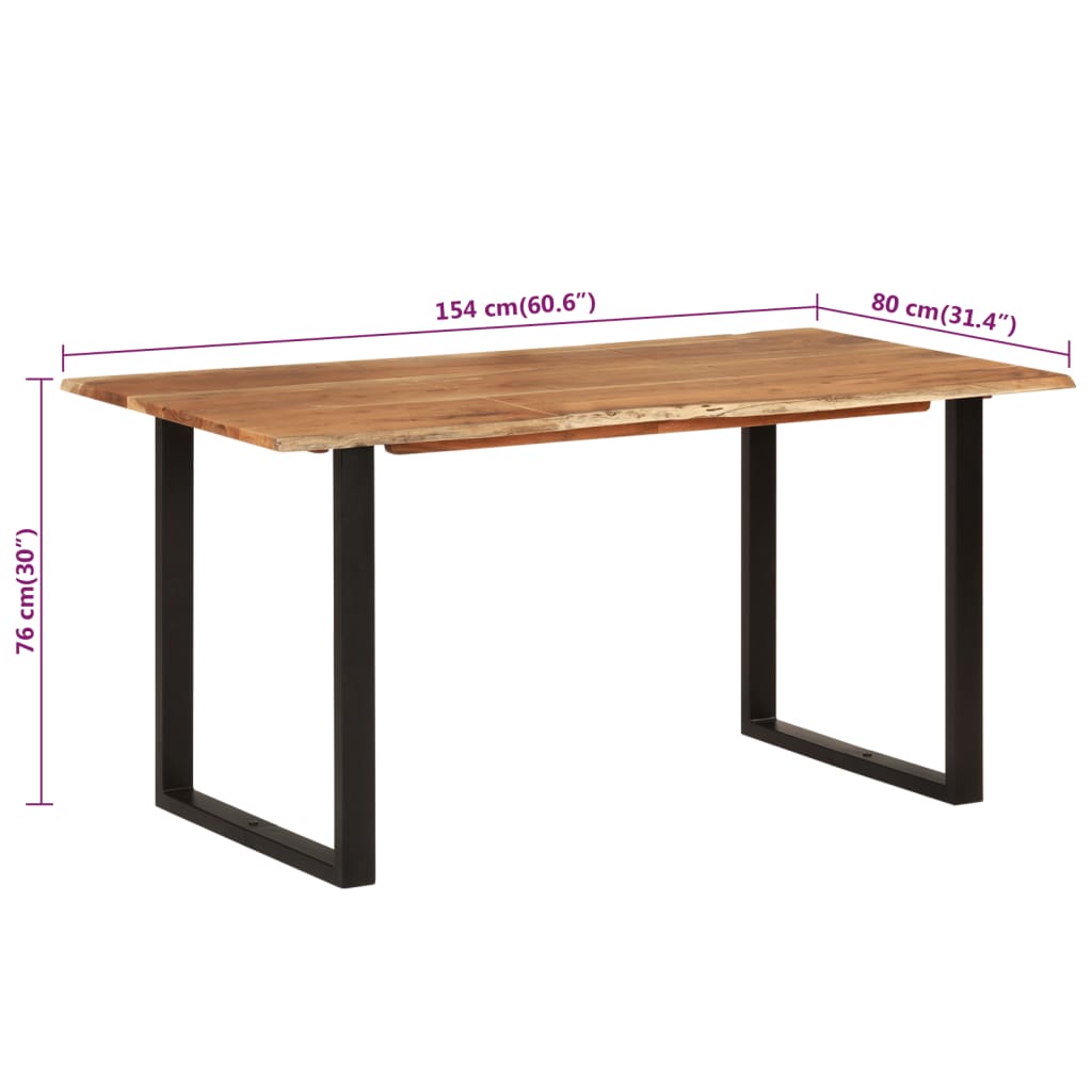 Esstisch 154x80x76 cm Massivholz Akazie
