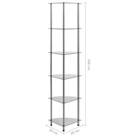 Thumbnail for Regal mit 6 Ablagen Transparent 30x30x160 cm Hartglas