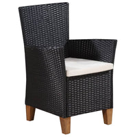 Thumbnail for 5-tlg. Garten-Essgruppe Poly Rattan Schwarz und Braun