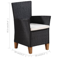 Thumbnail for 5-tlg. Garten-Essgruppe Poly Rattan Schwarz und Braun